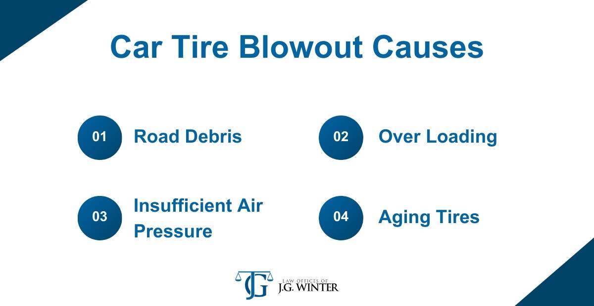 car tire blowout causes