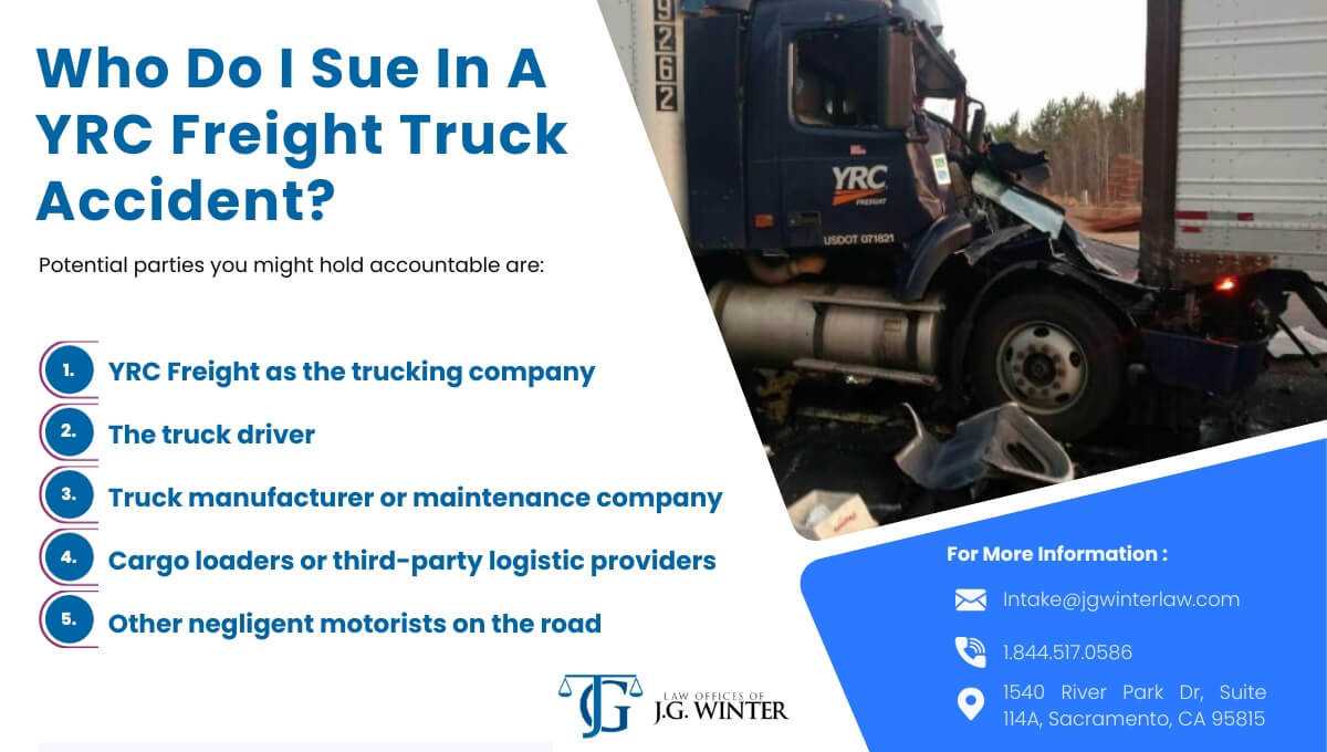 Who do I sue in a YRC Freight Truck accident