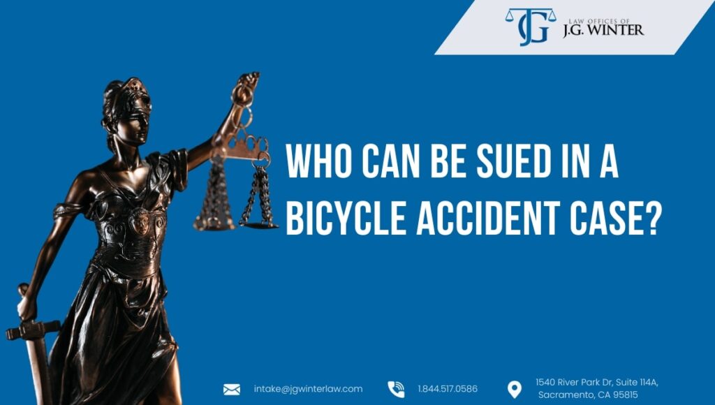 Who can be sued in a bicycle accident case