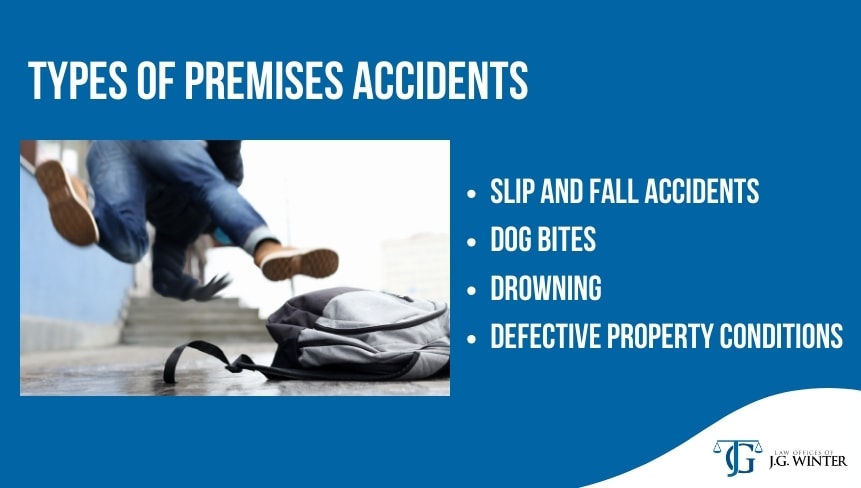 Common types of premise related accidents.
