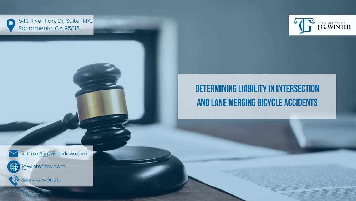determining liability in lane merging or intersection in bicycle accidents