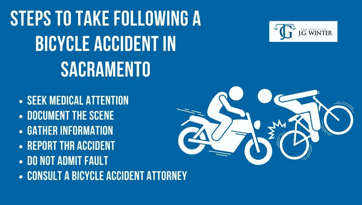 steps to take after a bicycle accident in Sacramento