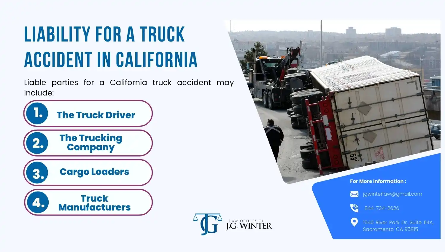 Liability for a truck accident in California - Law Office of JG Winter