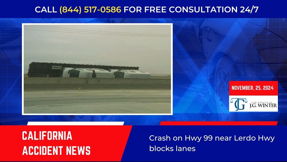 Crash on Hwy 99 near Lerdo Hwy blocks lanes