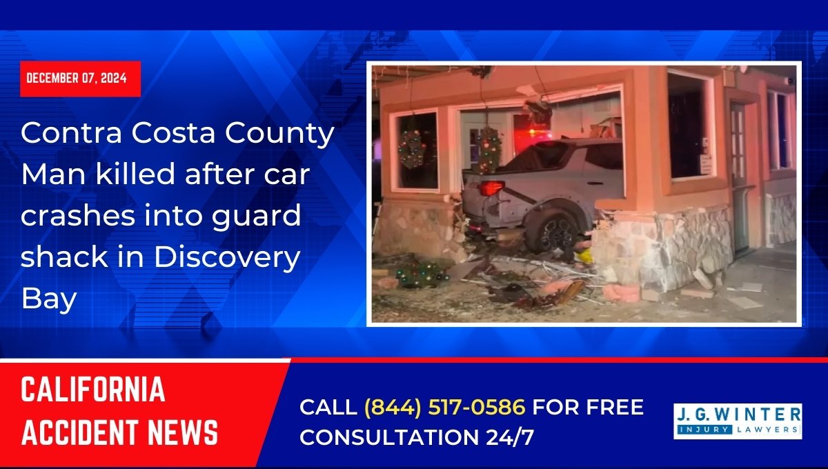 Contra Costa County, CA Man killed after car crashes into guard shack in Discovery Bay
