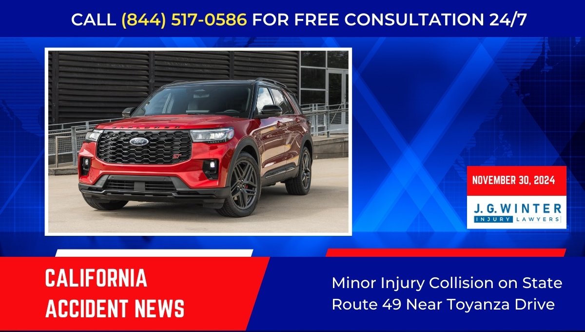 Minor Injury Collision on State Route 49 Near Toyanza Drive, CA