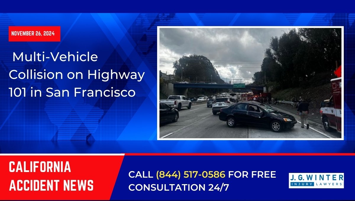 Multi-Vehicle Collision on Highway 101 in San Francisco
