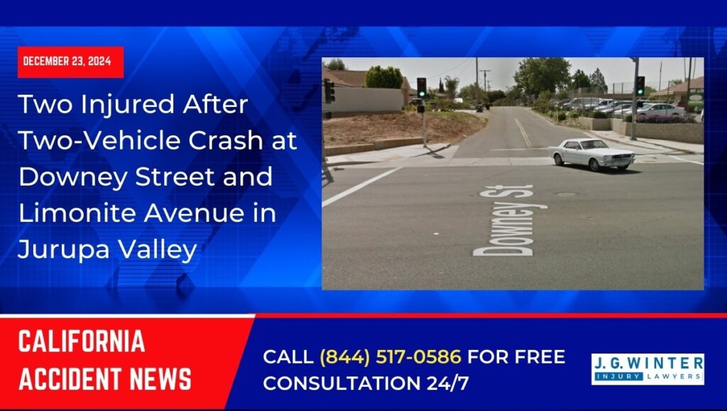 [12-23-2024] - Two Injured After Two-Vehicle Crash at Downey Street and Limonite Avenue in Jurupa Valley