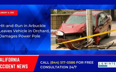 [01-16-2025] – Hit-and-Run in Arbuckle Leaves Vehicle in Orchard, Damages Power Pole