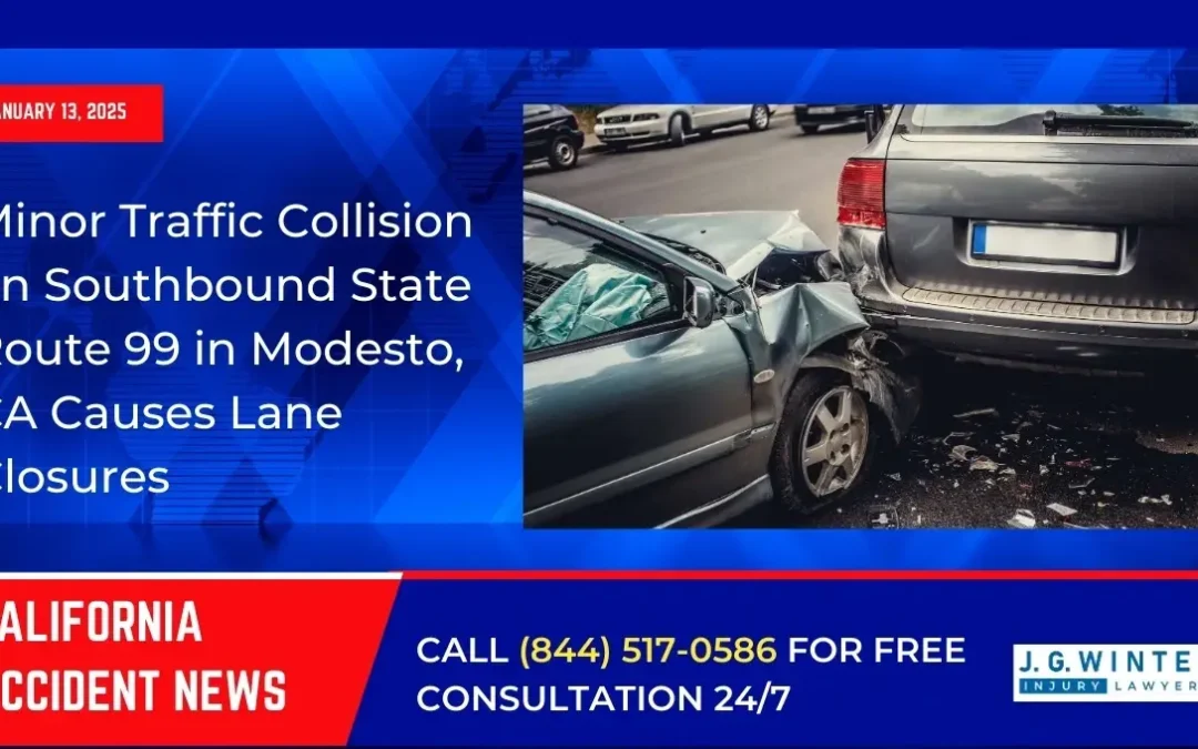 [1-13-2025] Minor Traffic Collision on Southbound State Route 99 in Modesto, CA Causes Lane Closures