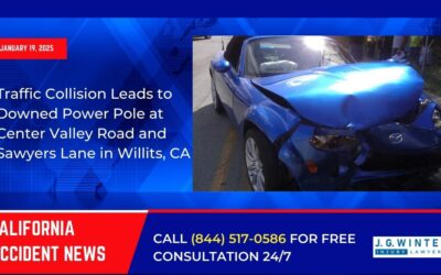 [01-19-2025] – Traffic Collision Leads to Downed Power Pole at Center Valley Road and Sawyers Lane in Willits, CA