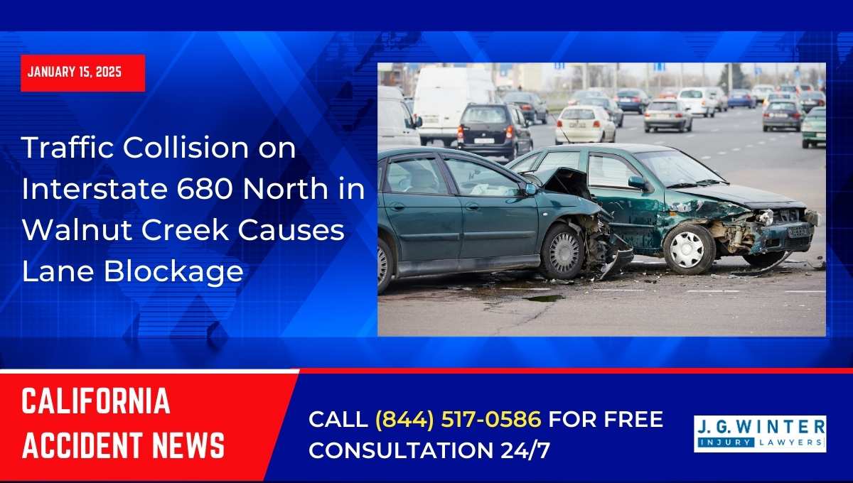 Traffic Collision on Interstate 680 North in Walnut Creek Causes Lane Blockage