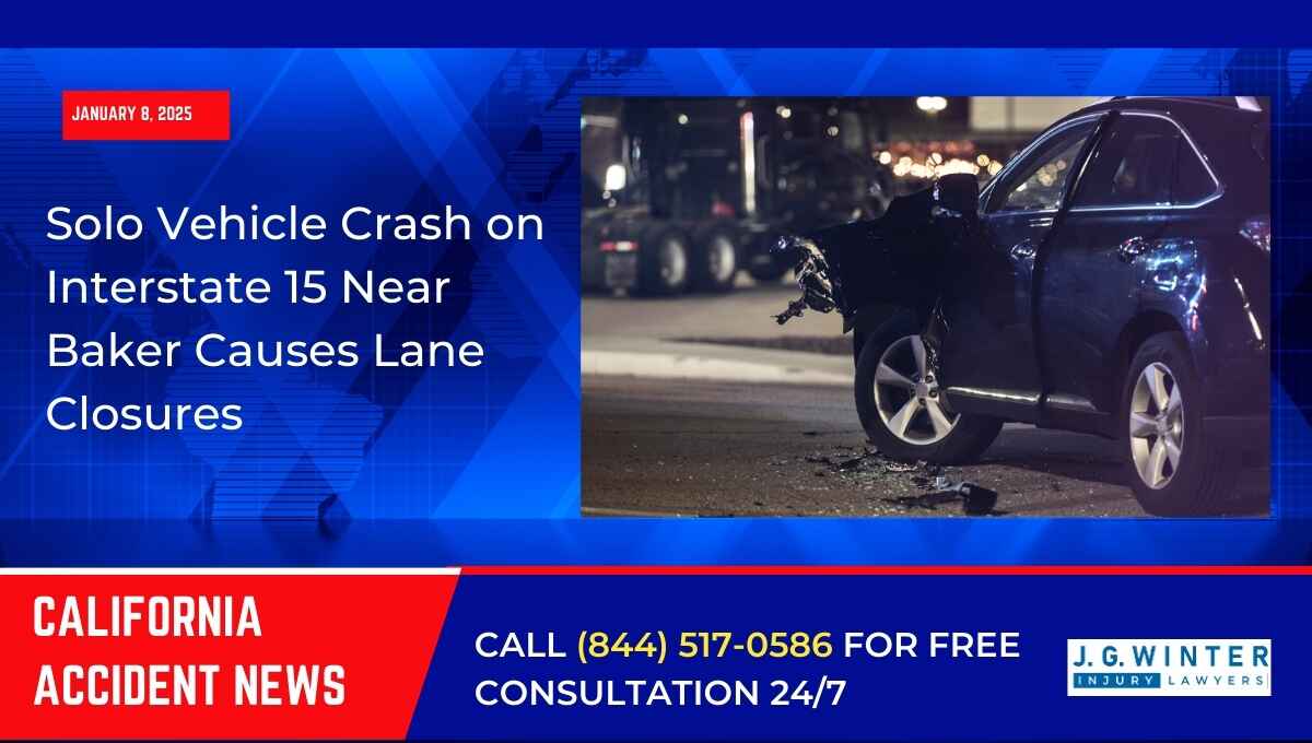 Solo vehicle crash on Interstate 15 near Barker