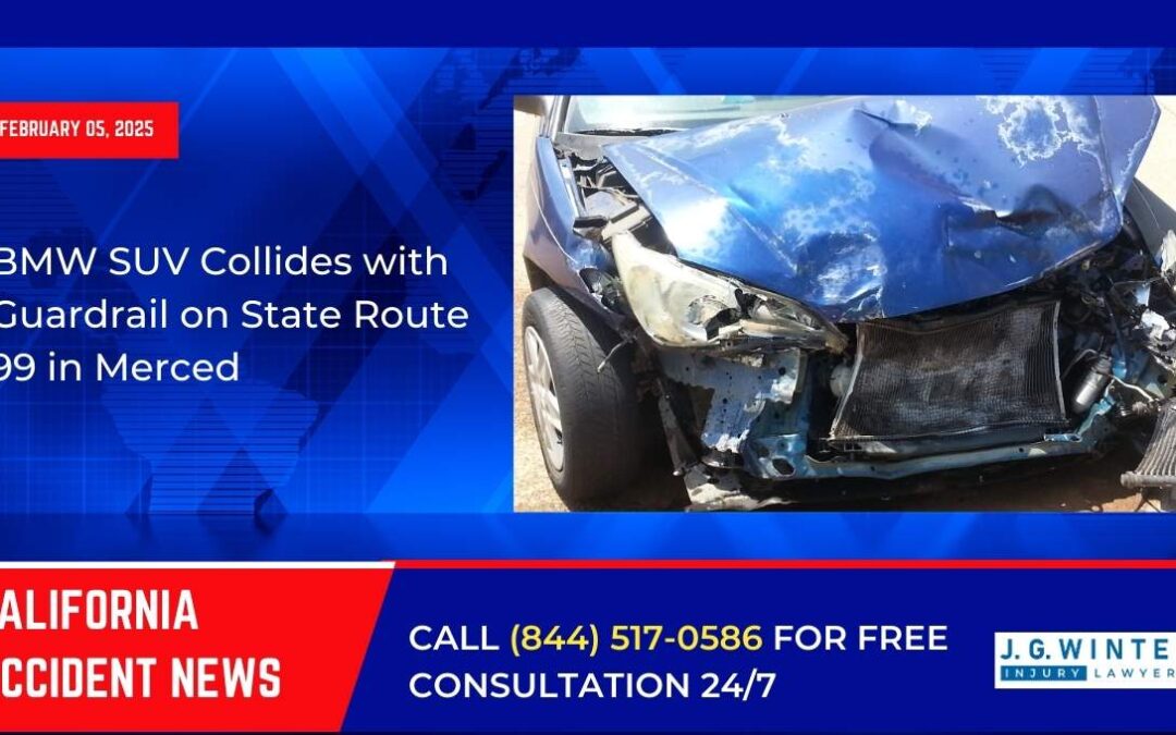 [02-05-2025] – BMW SUV Collides with Guardrail on State Route 99 in Merced