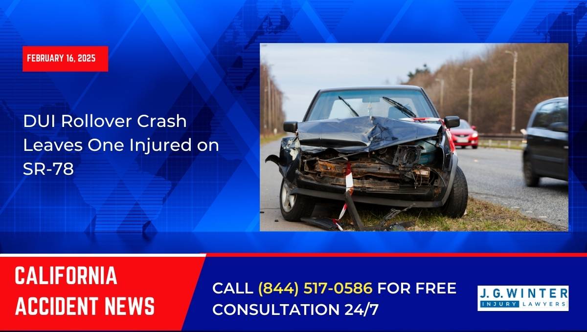 DUI Rollover Crash Leaves One Injured on SR-78