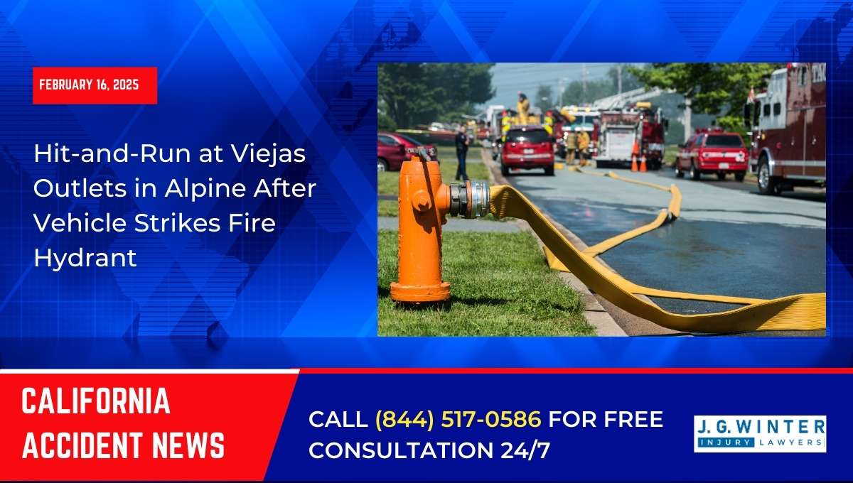 Hit-and-Run at Viejas Outlets in Alpine After Vehicle Strikes Fire Hydrant
