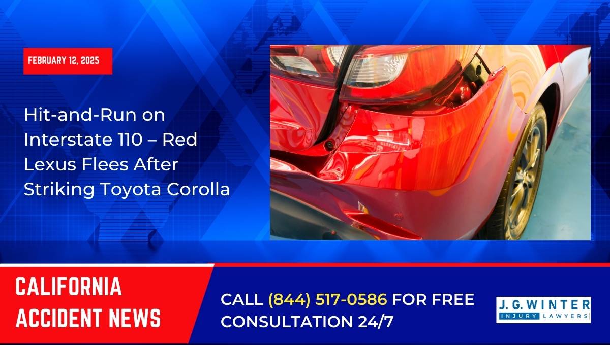 Hit-and-Run on Interstate 110 – Red Lexus Flees After Striking Toyota Corolla