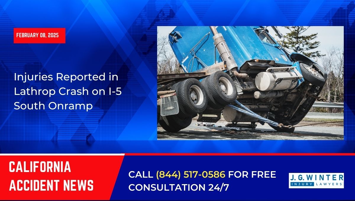 Injuries Reported in Lathrop Crash on I-5 South Onramp