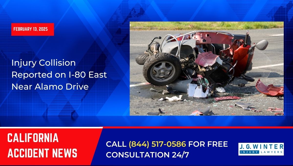 Injury Collision Reported on I-80 East Near Alamo Drive