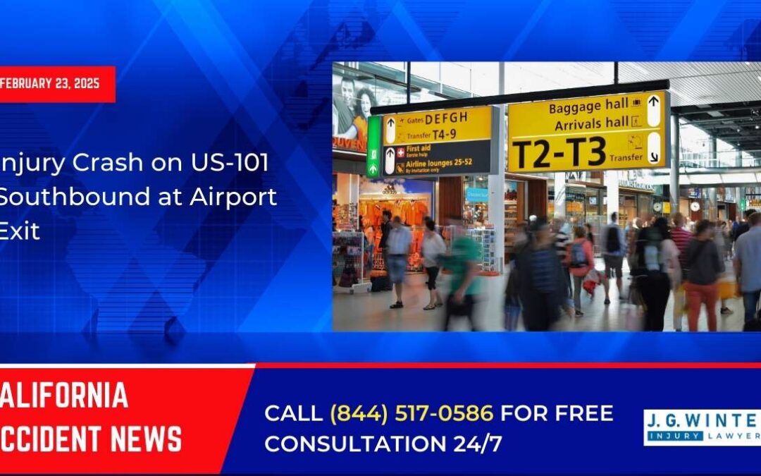 [02-23-2025] – Injury Crash on US-101 Southbound at Airport Exit