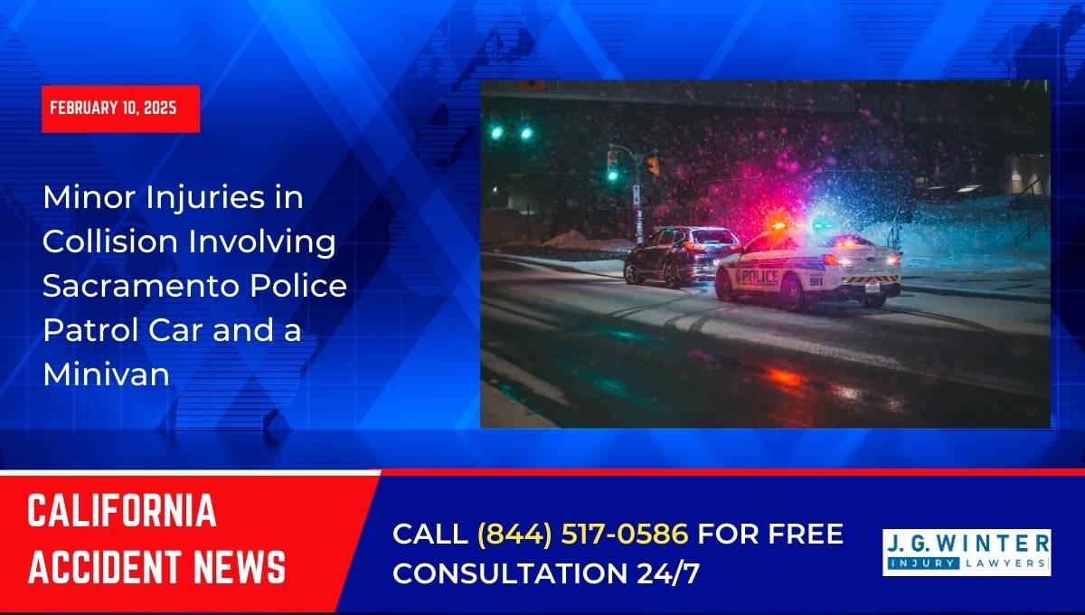 Minor Injuries in Collision Involving Sacramento Police Patrol Car and a Minivan