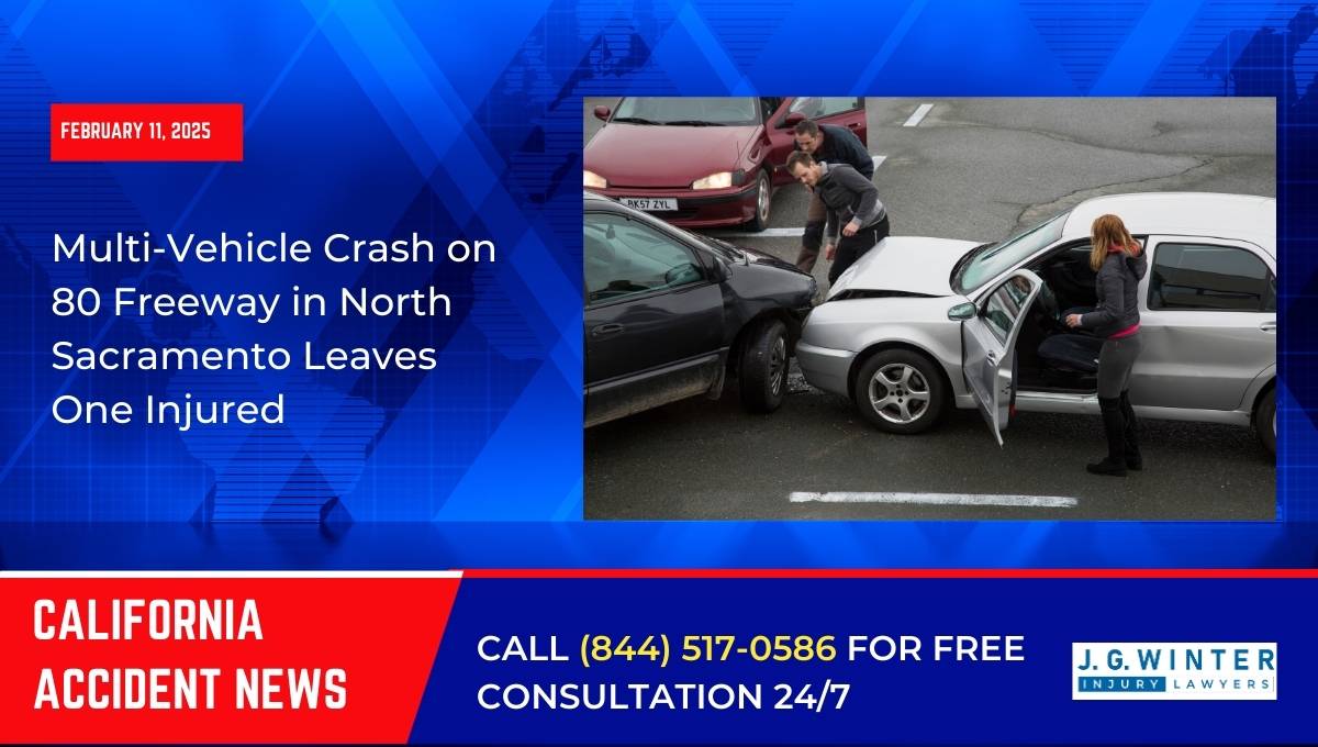 Multi-Vehicle Crash on 80 Freeway in North Sacramento Leaves One Injured