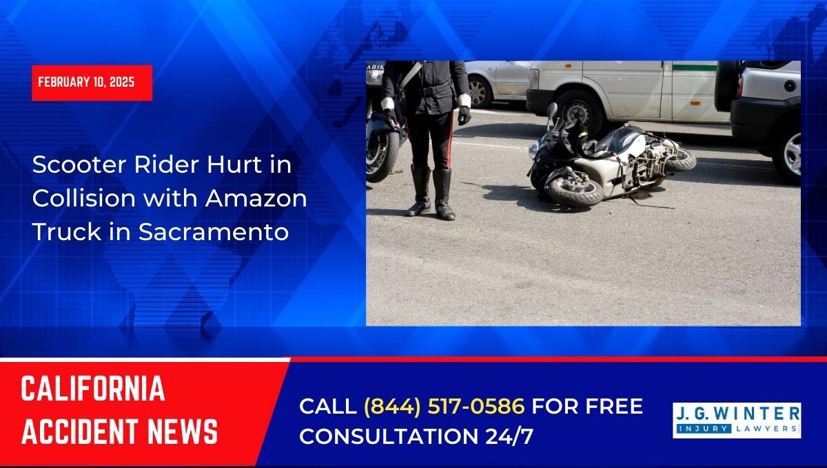 Scooter Rider Hurt in Collision with Amazon Truck in Sacramento