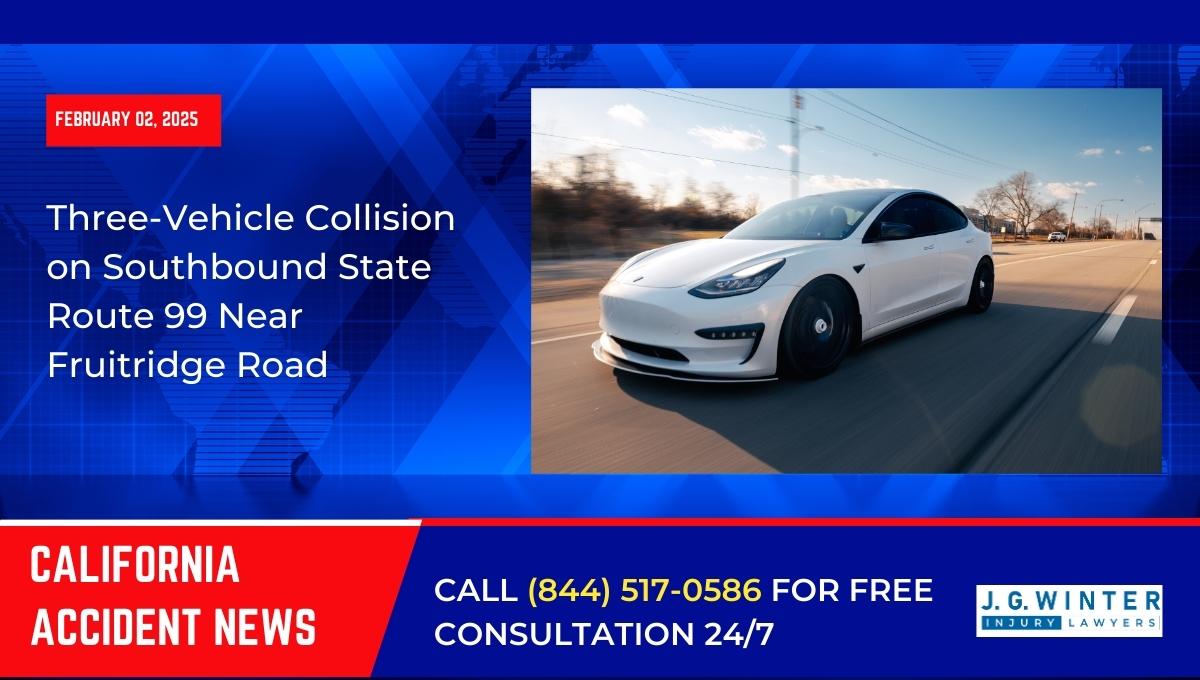 Three-Vehicle Collision on Southbound State Route 99 Near Fruitridge Road