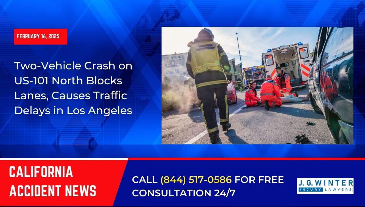 Two-Vehicle Crash on US-101 North Blocks Lanes, Causes Traffic Delays in Los Angeles