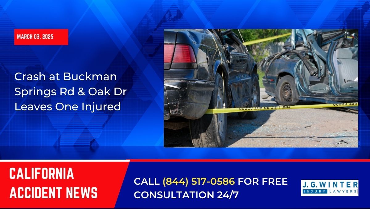 Crash at Buckman Springs Rd & Oak Dr Leaves One Injured
