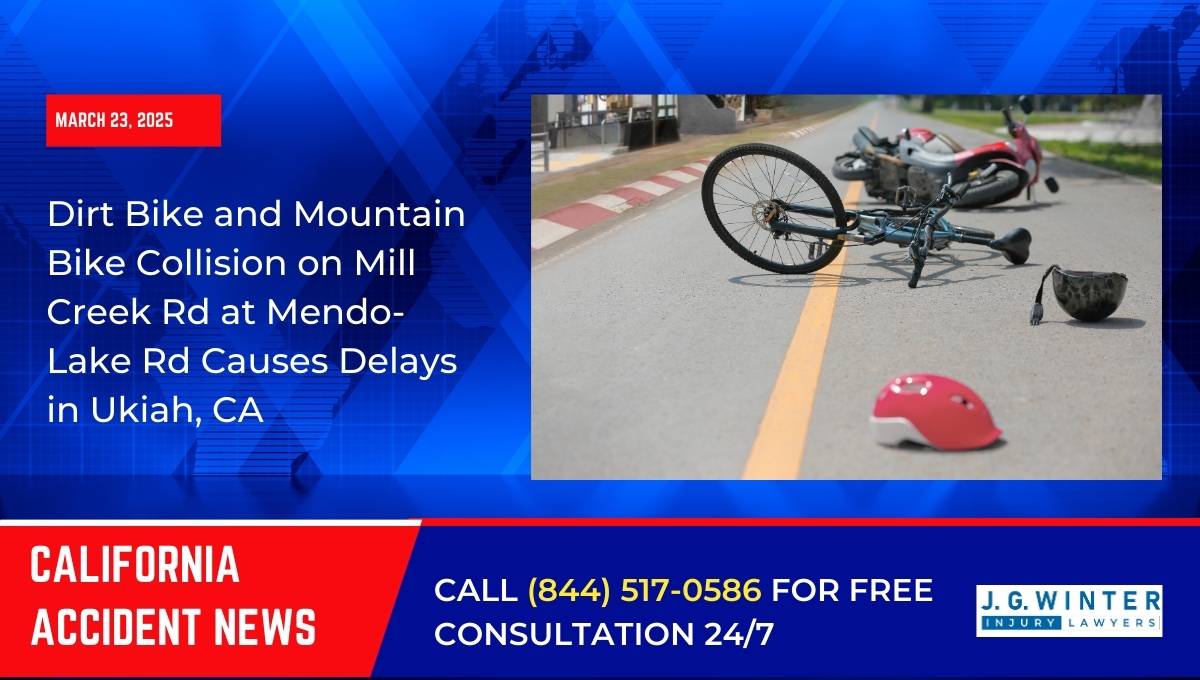 Dirt Bike and Mountain Bike Collision on Mill Creek Rd at Mendo-Lake Rd Causes Delays in Ukiah, CA