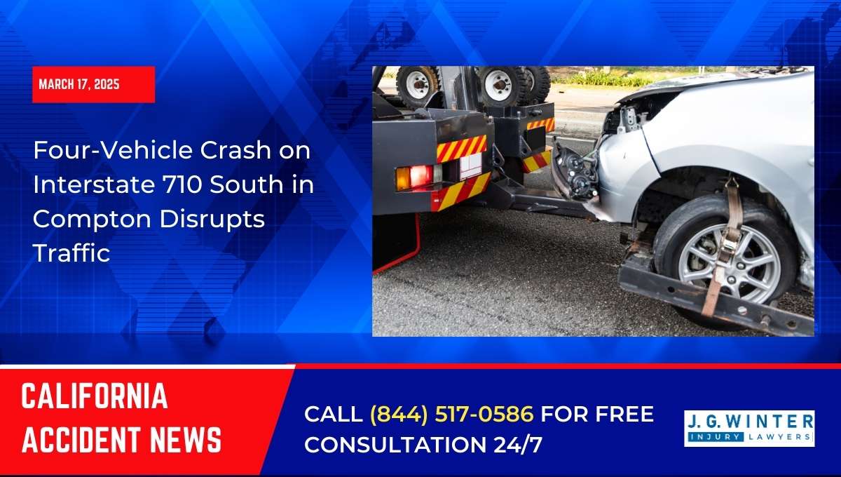 Four-Vehicle Crash on Interstate 710 South in Compton Disrupts Traffic