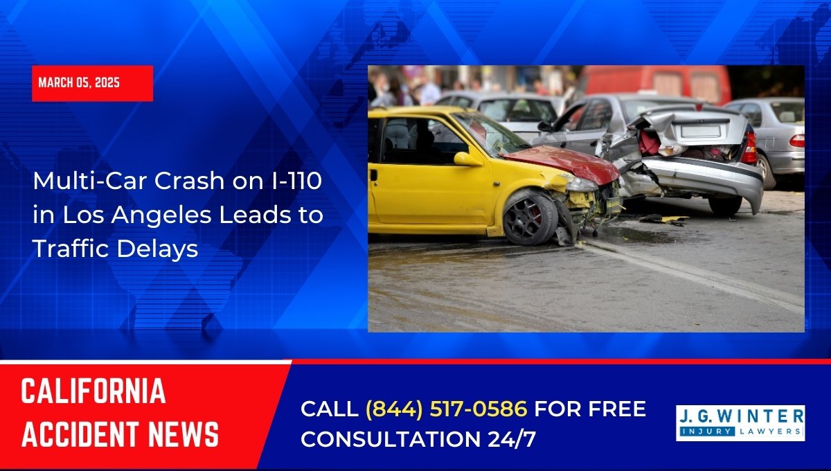 Multi-Car Crash on I-110 in Los Angeles Leads to Traffic Delays