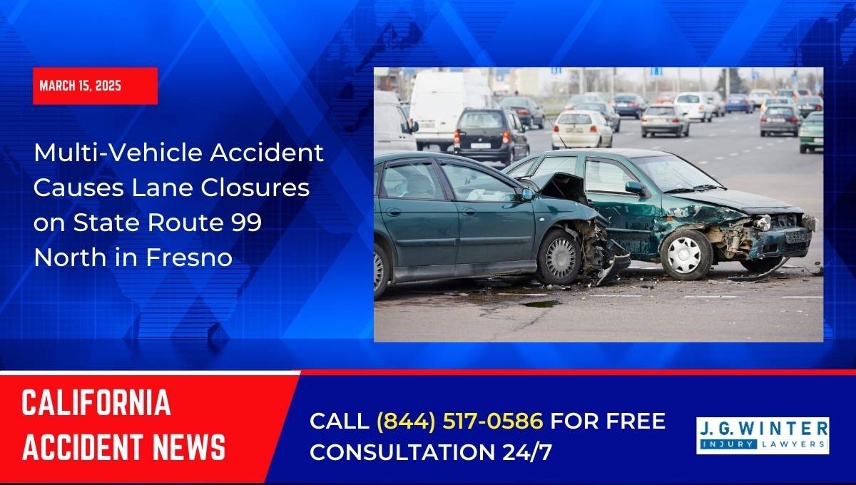 Multi-Vehicle Accident Causes Lane Closures on State Route 99 North in Fresno
