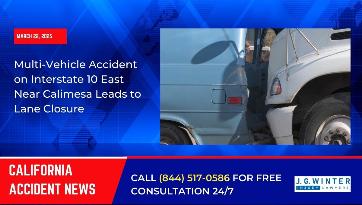 Multi-Vehicle Accident on Interstate 10 East Near Calimesa Leads to Lane Closure