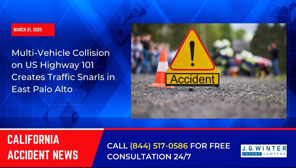 Multi-Vehicle Collision on US Highway 101 Creates Traffic Snarls in East Palo Alto