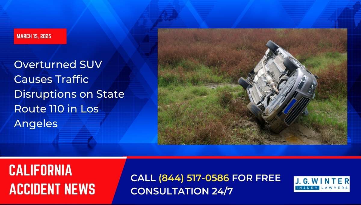 Overturned SUV Causes Traffic Disruptions on State Route 110 in Los Angeles