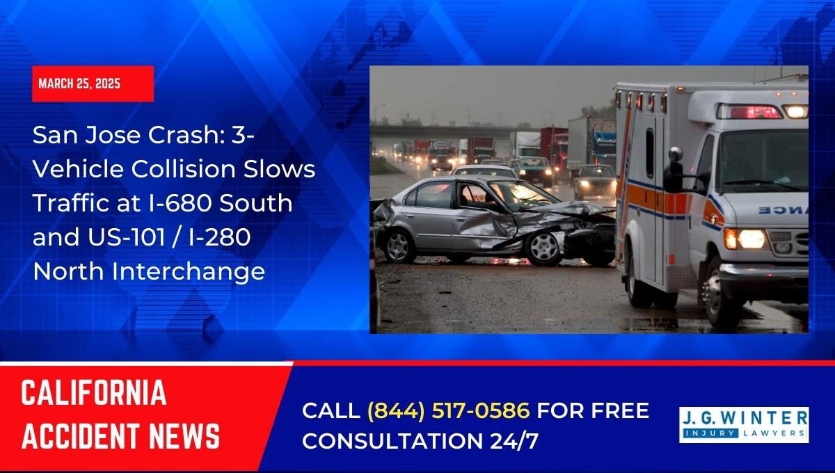 San Jose Traffic: 3-Vehicle Crash at I-680 and US-101/I-280 Interchange Causes Rush Hour Delays