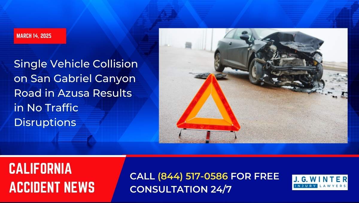 Single Vehicle Collision on San Gabriel Canyon Road in Azusa Results in No Traffic Disruptions