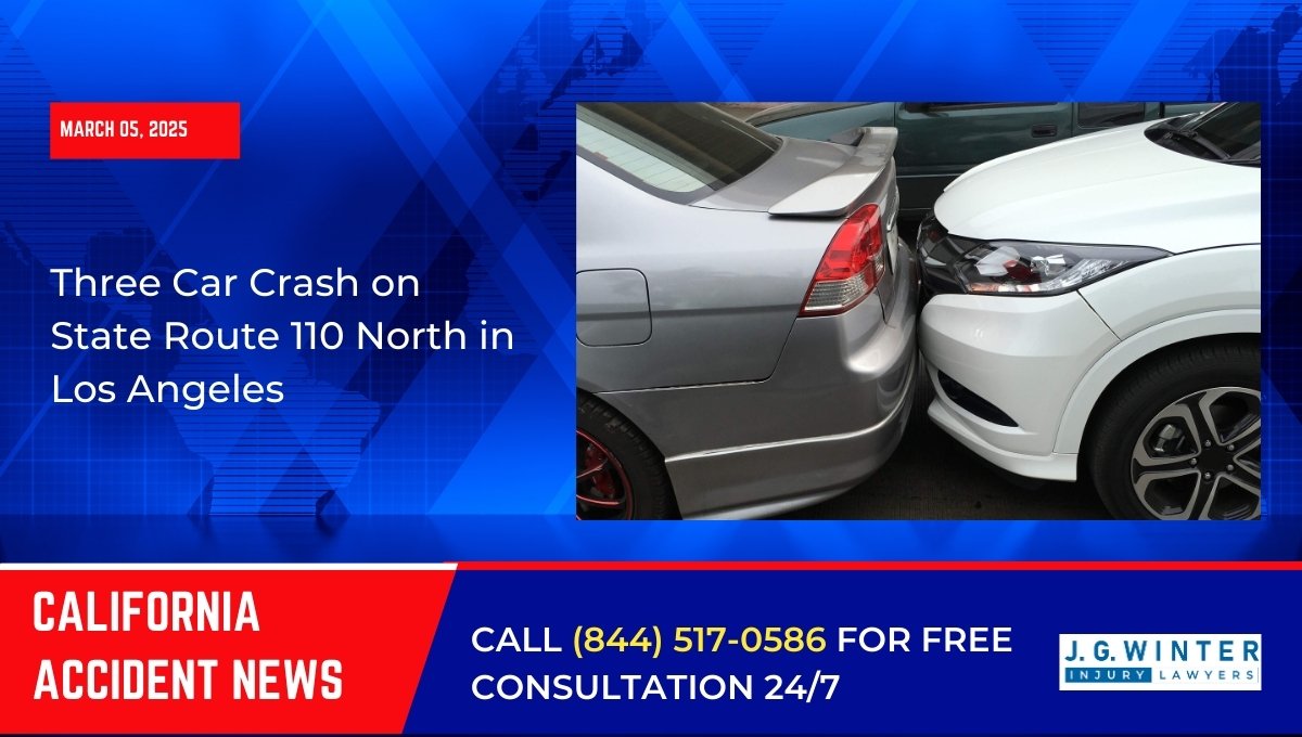 Three Car Crash on State Route 110 North in Los Angeles