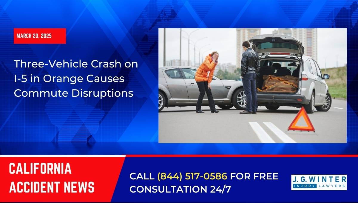 Three-Vehicle Crash on I-5 in Orange Causes Commute Disruptions