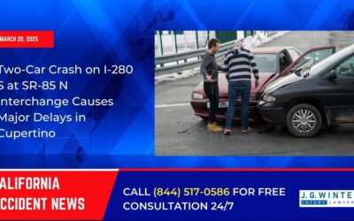 [03-20-2025] – Two-Car Crash on I-280 S at SR-85 N Interchange Causes Major Delays in Cupertino