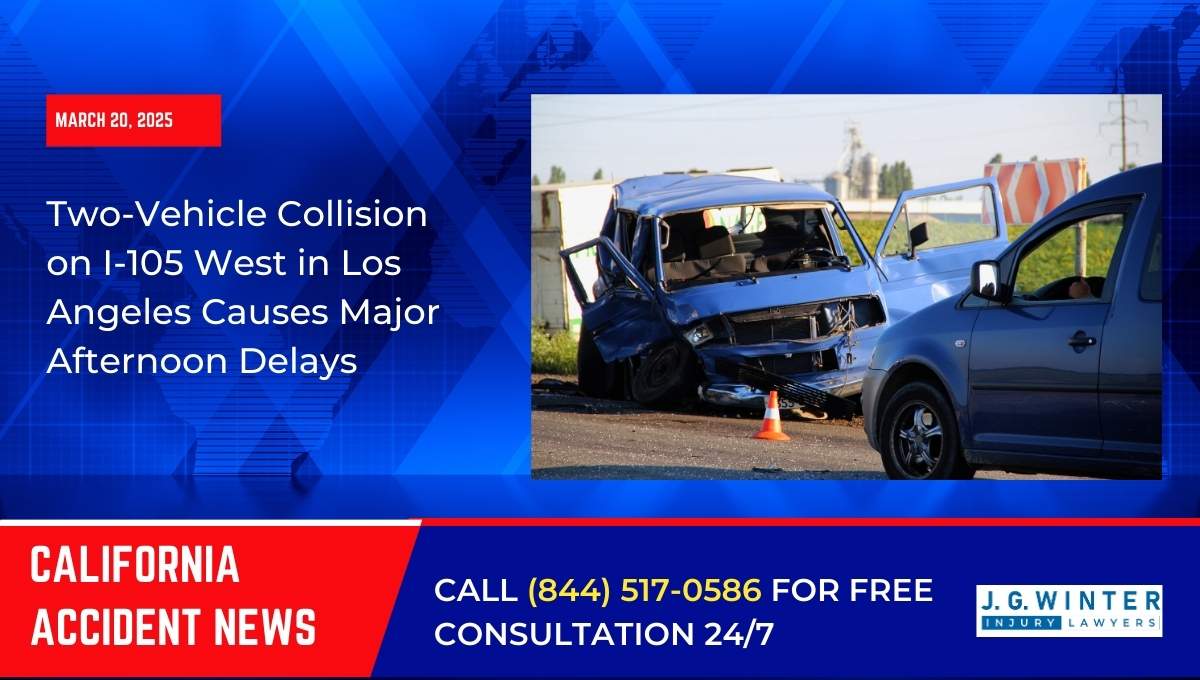 Two-Vehicle Collision on I-105 West in Los Angeles Causes Major Afternoon Delays