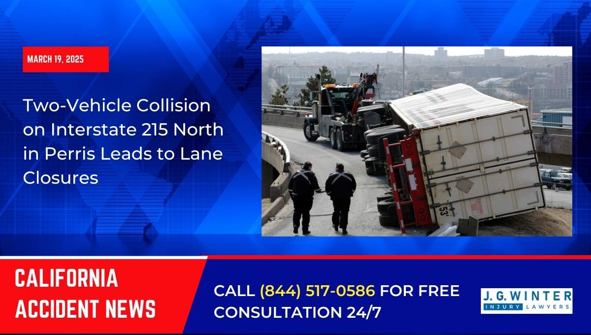 Two-Vehicle Collision on Interstate 215 North in Perris Leads to Lane Closures