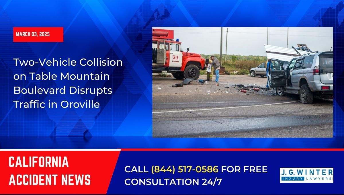 Two-Vehicle Collision on Table Mountain Boulevard Disrupts Traffic in Oroville