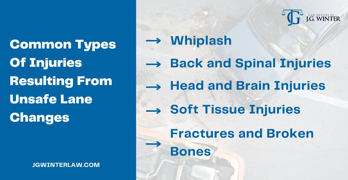common injuries from unsafe lane changes