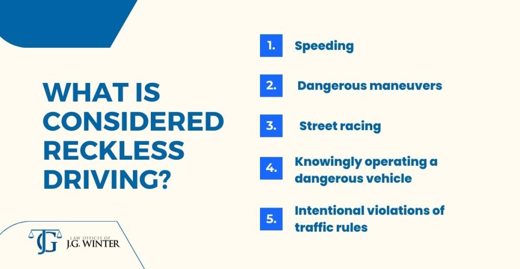 what is considered reckless driving