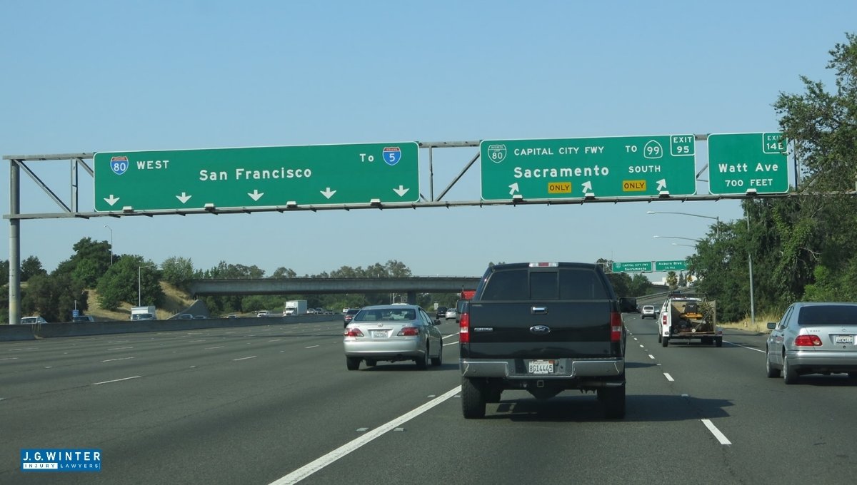 Sacramento, CA - Toyota Sedan Crashes Off SR-51 Arden Way Off-Ramp