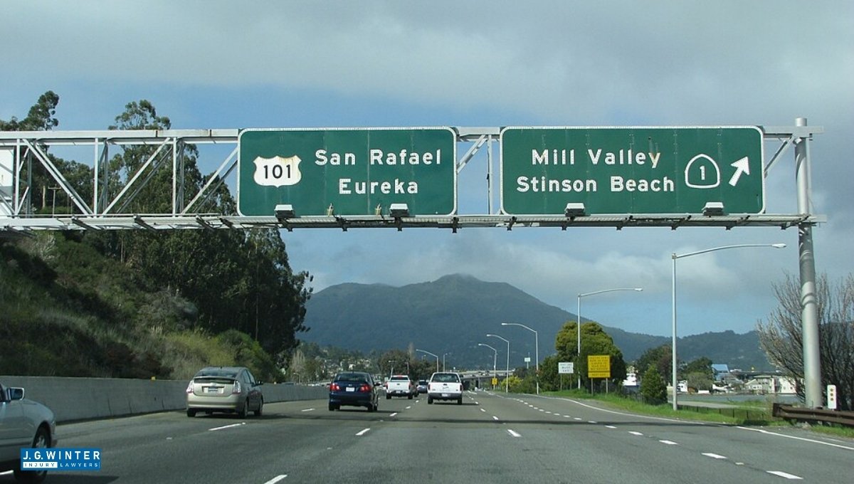 Mill Valley, CA - One Injured in Two-Vehicle Crash on Hwy 101