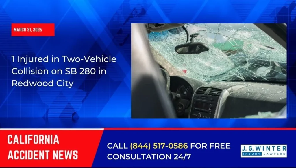[03-31-2025] - 1 Injured in Two-Vehicle Collision on SB 280 in Redwood City